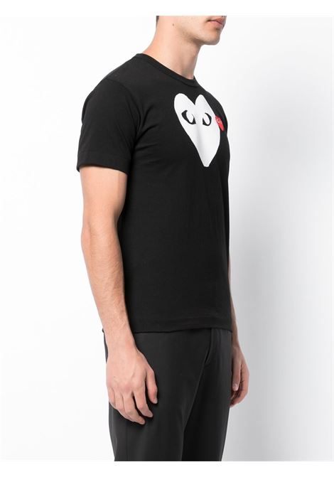 t-shirt con logo ricamato unisex nera COMME DES GARÇONS PLAY | AX-T116-0511